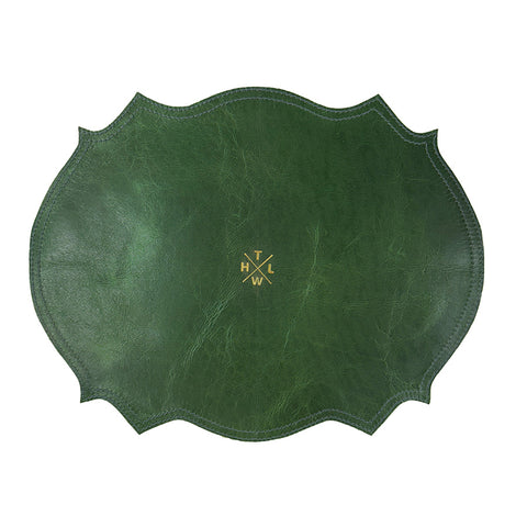 green leather luxury placemat for dining table