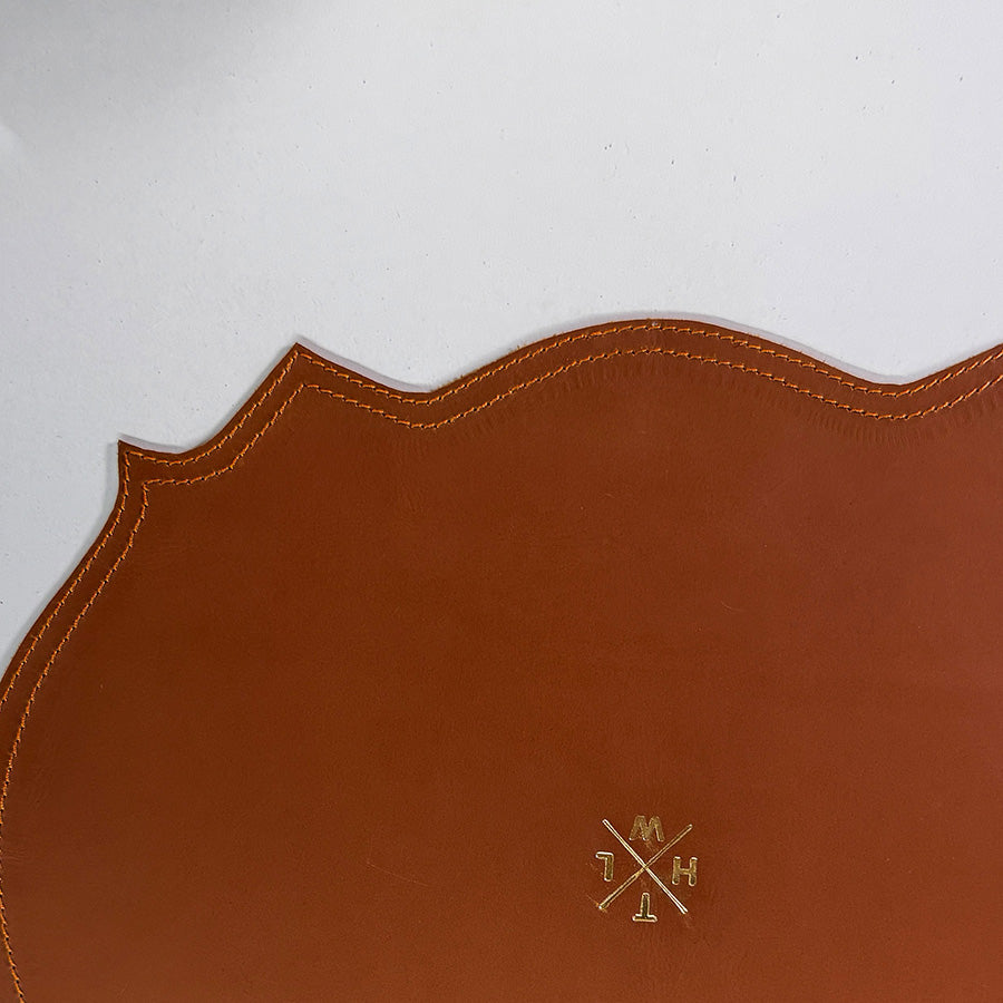 stitching of leather luxury placemat for dining table