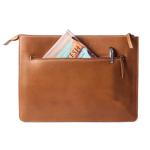 back leather laptop pouch