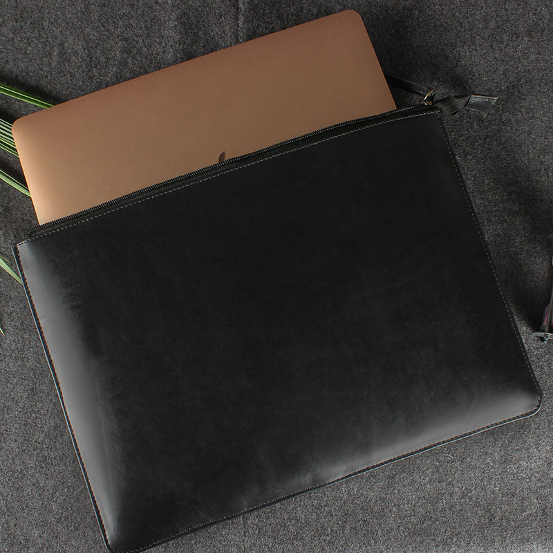 designer laptop pouch for men  black