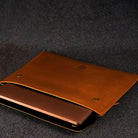 leather macbook sleeve open