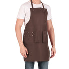 mens leather apron brown