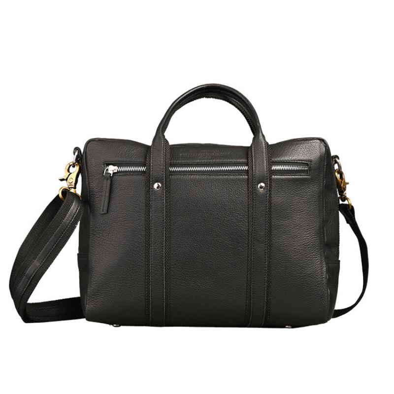 black leather bag