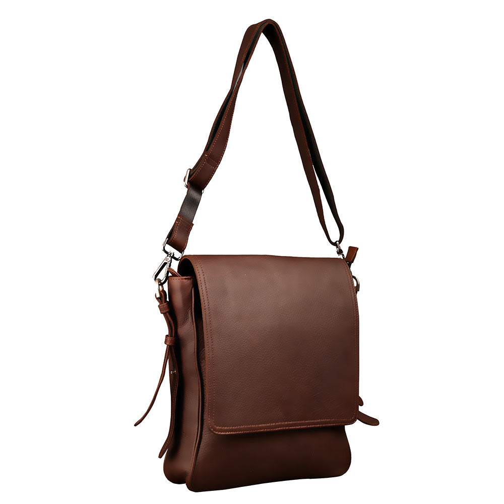 leather sling bag front