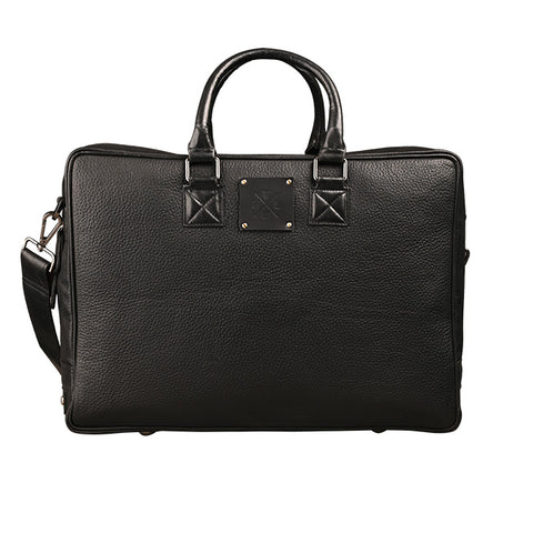 leather laptop bag office bag front black