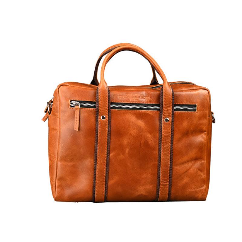 leather laptop bag crunch tan