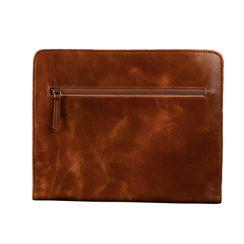 Leather legal paper folder  back brown