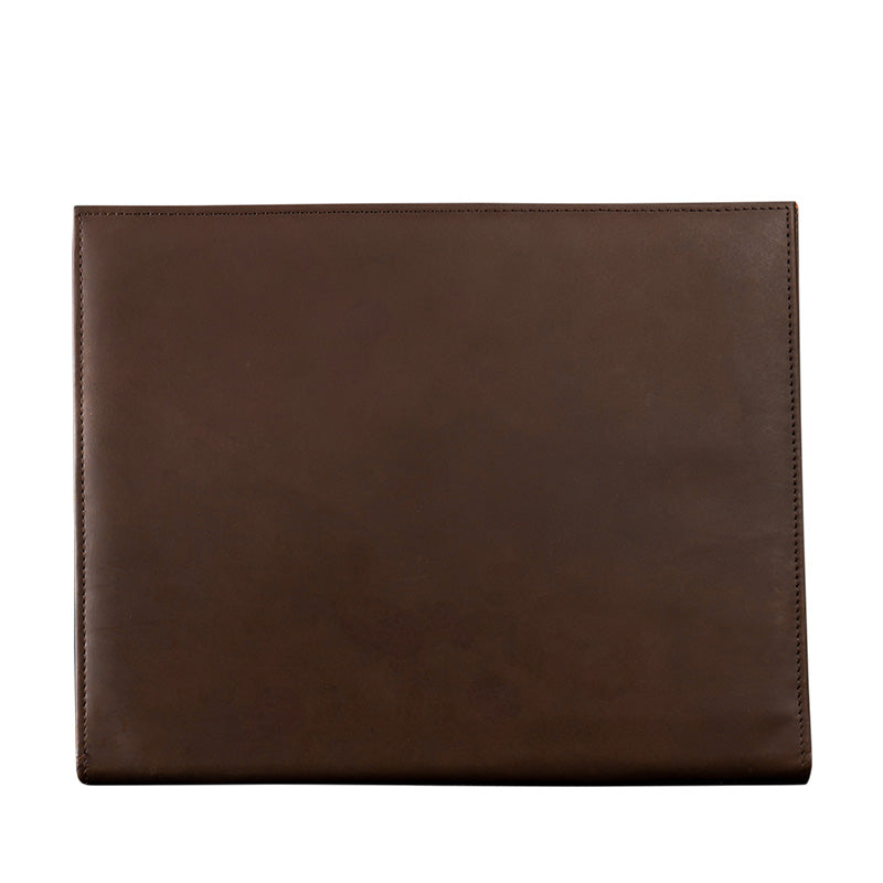 brown leather file organizer back