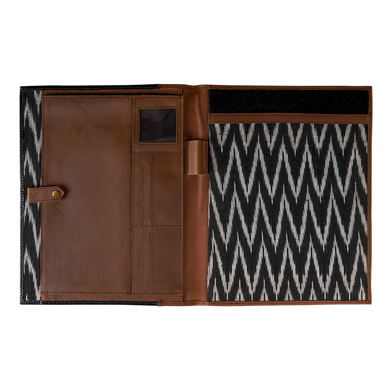 brown leather file organizer