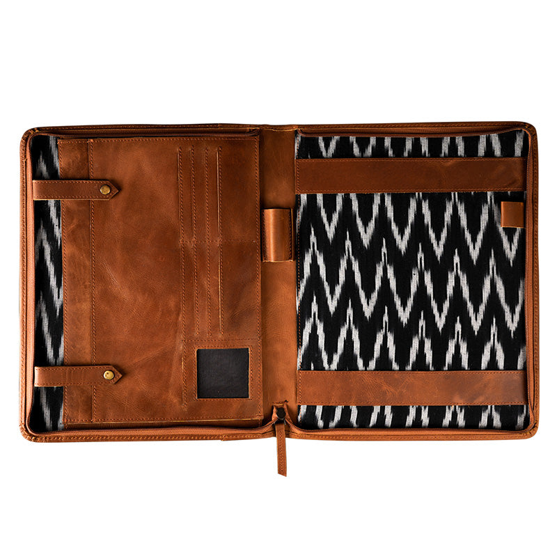 Leather Document holder open 