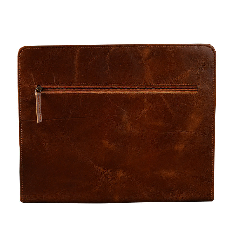 Leather legal paper folder brown 