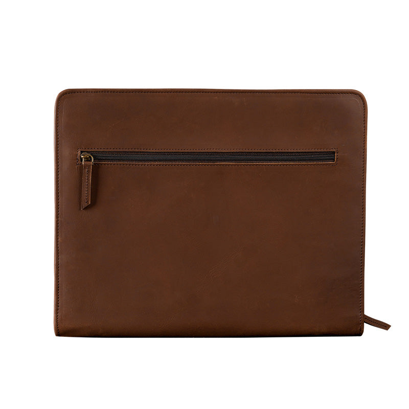 leather file folder brown 