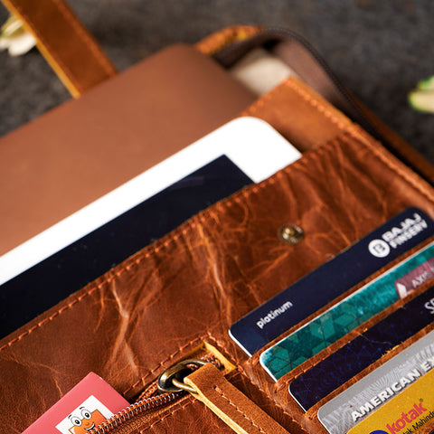 Leather legal document folder  with pocket 