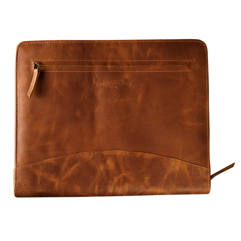 Leather legal document folder brown 