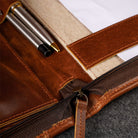 Leather legal paper folder zipper 