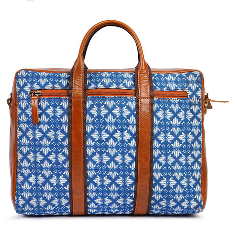 kalamkari office laptop bag lotus print 