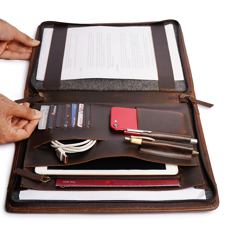 Luxury leather padfolio  paper holder 