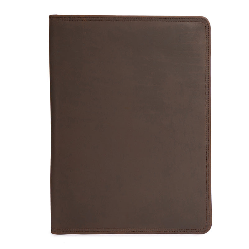 Brown leather file folder