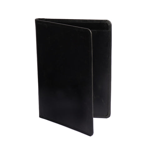 leather paper case black close 