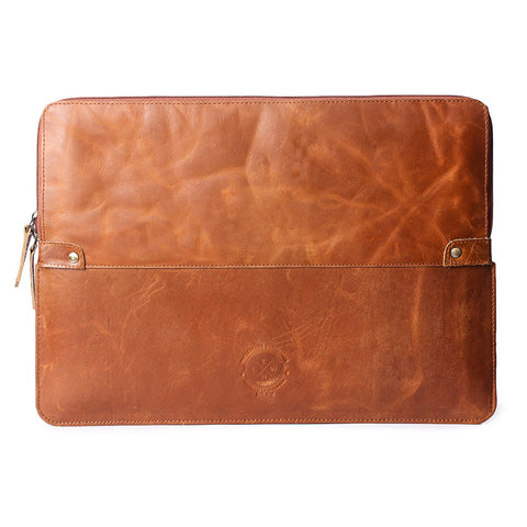 crunch tan leather laptop sleeve case cover