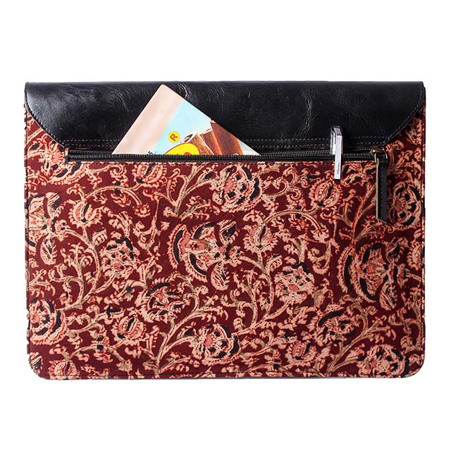 back Kalamkari red Laptop Cover