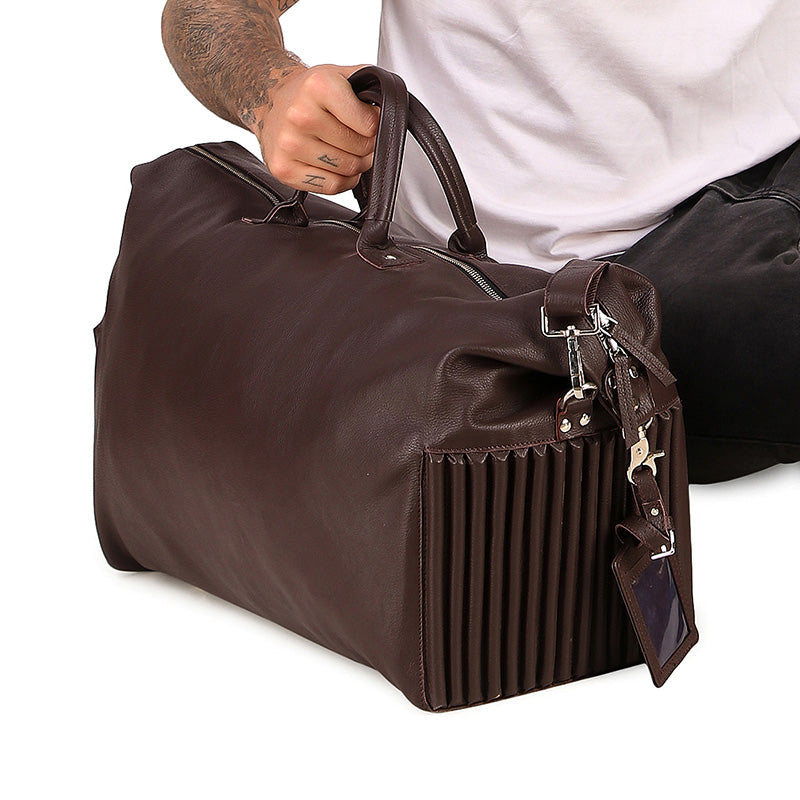 Leather Brown Travel Garment Bag