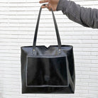 leather tote bags for women black