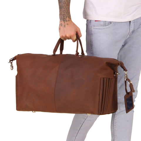 Luxury Leather Carry on suit bag 