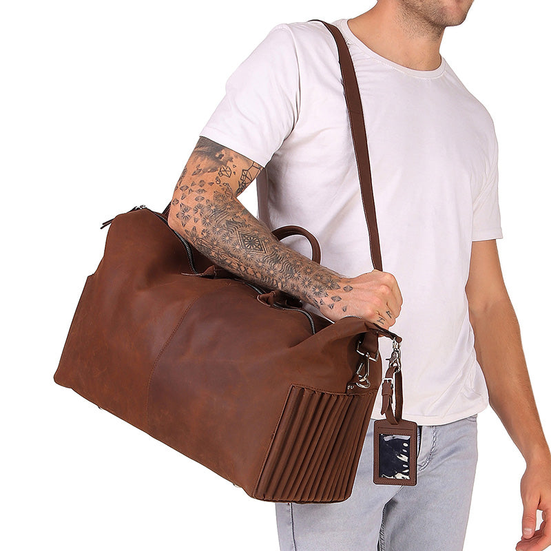 Leather weekender Bag for travel