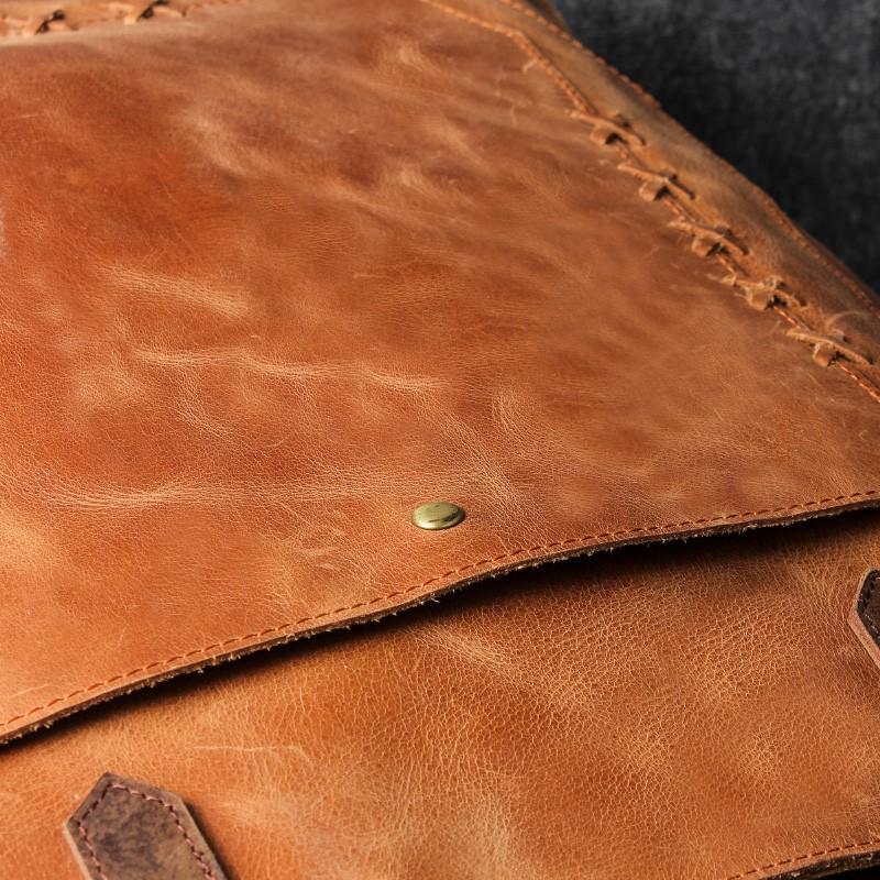 close look to leather bag