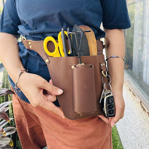 personalized leather gardening tool belt organizer 