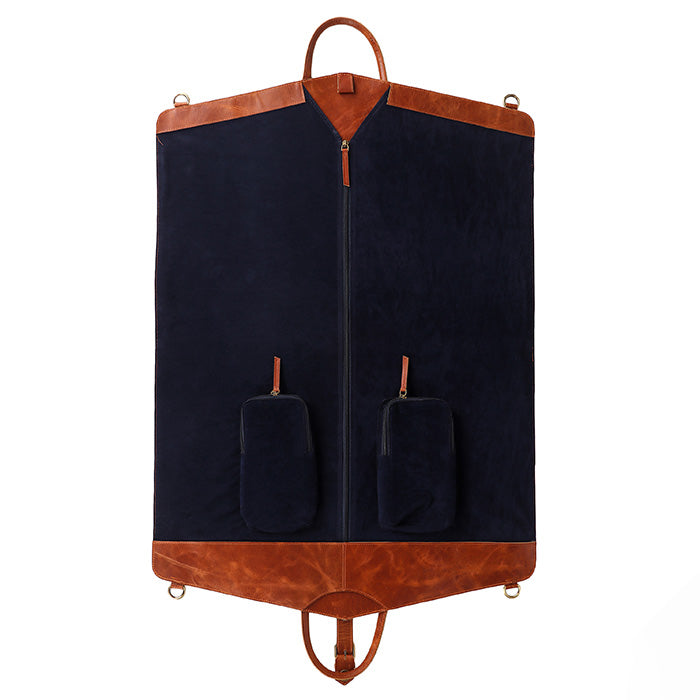 Leather travel garment bag zipper 