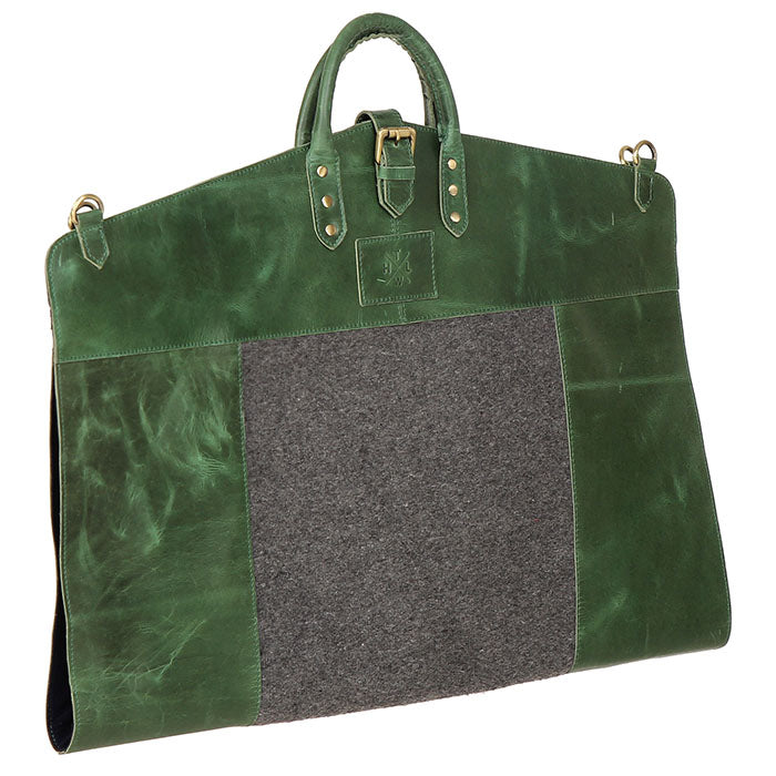 Leather foldable garment bag