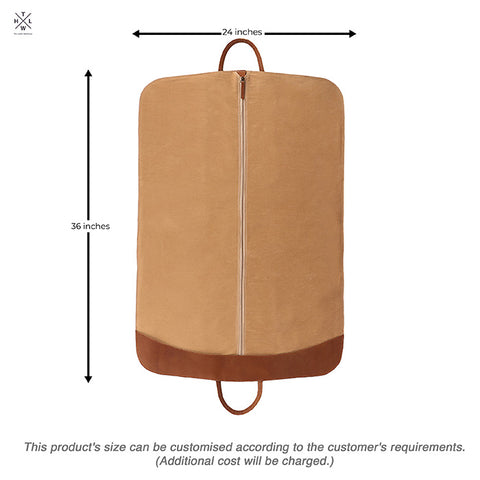 leather travel garment bag inside 