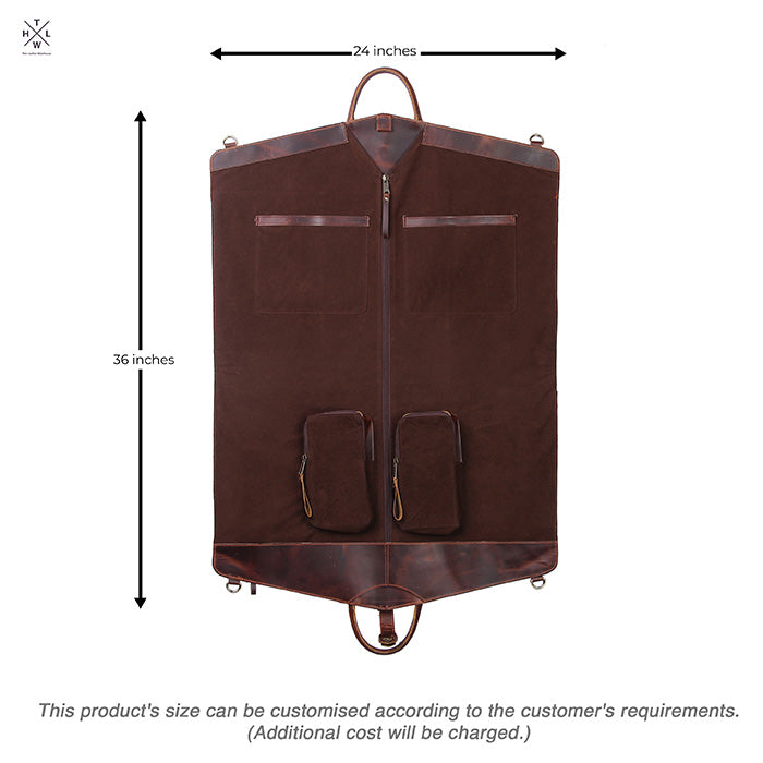 Canvas carry on garment bag inside 