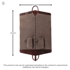 Handcrafted leather travel suit bag with interior pocket