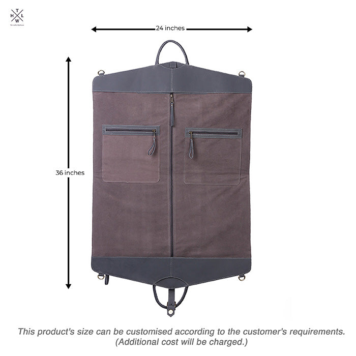 Travel-ready leather suit carrier with personalization