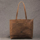 brown leather tote work bag for ladies