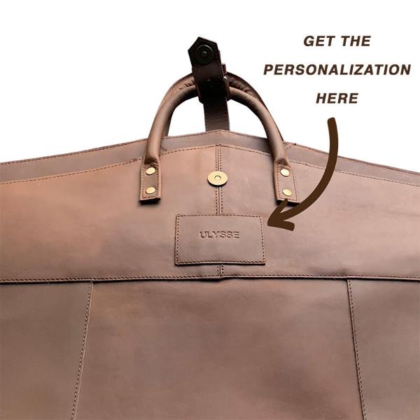 personalise leather garment bag 