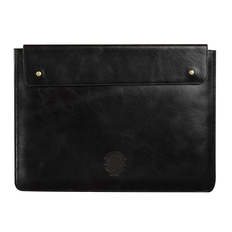 black leather laptop case