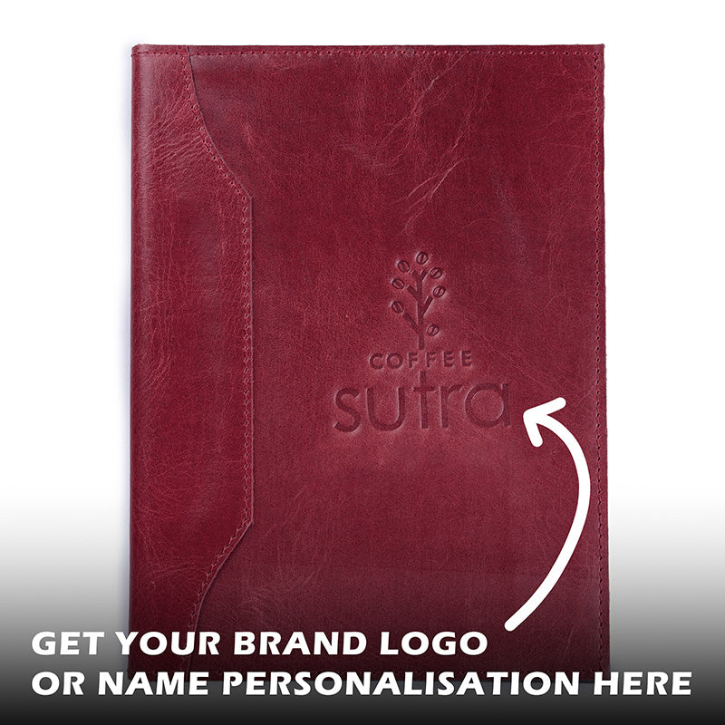 Leather menu folder manufacturer in Delhi for bulk orders