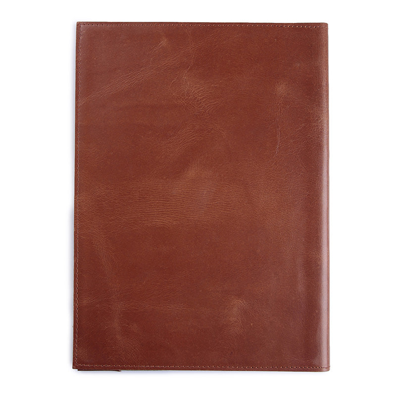 Custom leather menu cover with logo embossing for restaurants