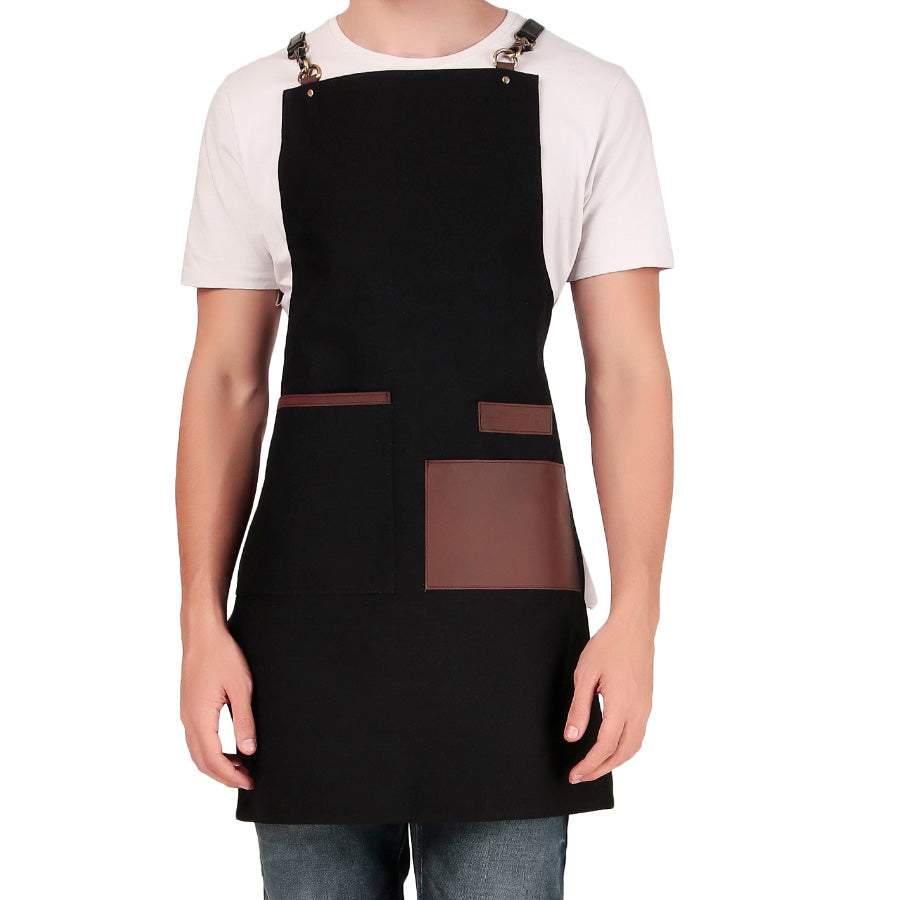 Black canva apron for barber