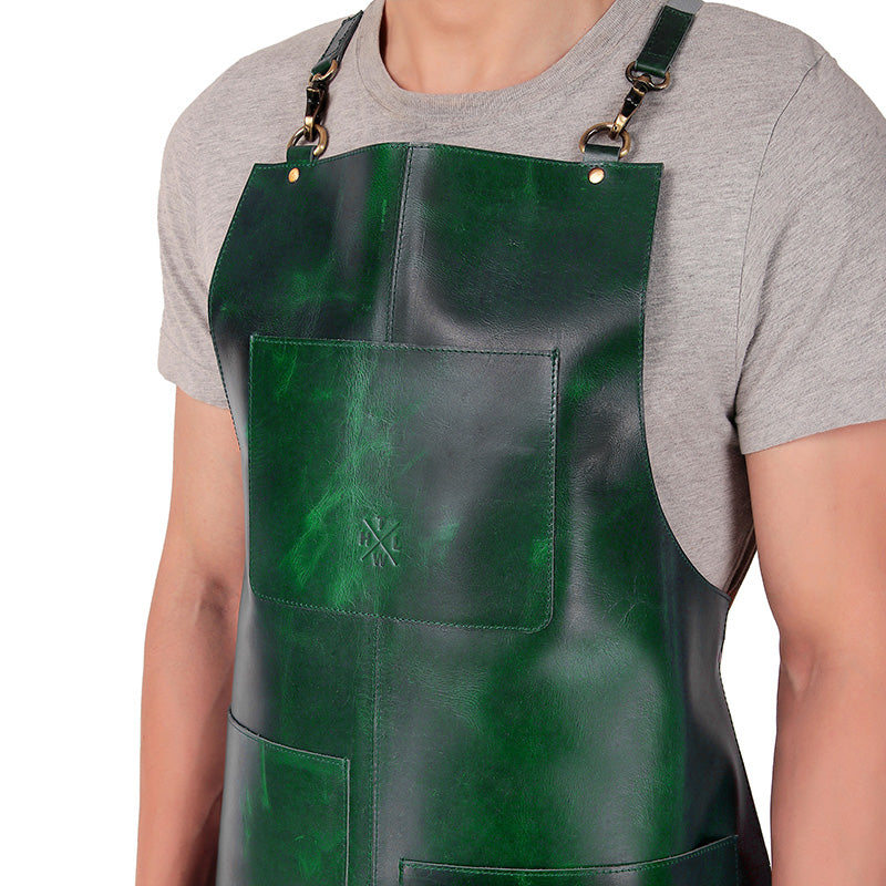 greeen leather apron 