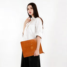 Designer leather laptop sleeve