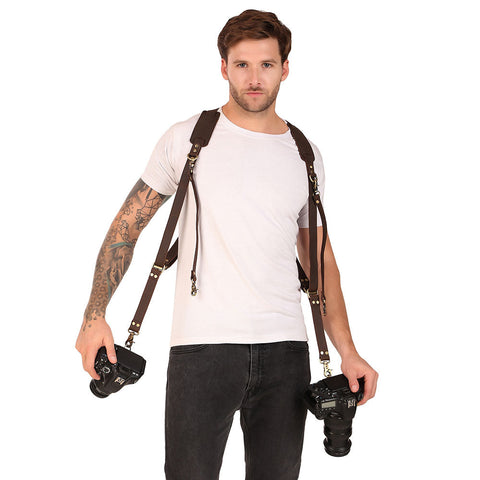 leather warehouse leather camera strap dual for photographers
