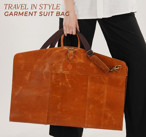 leather garment bag