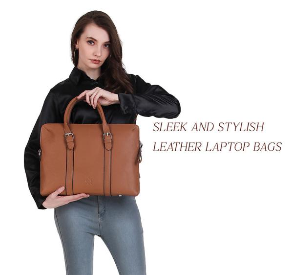 Ladies leather laptop bag