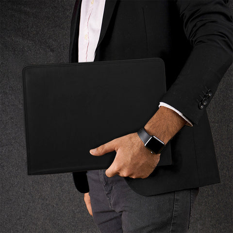 leather paper case black 