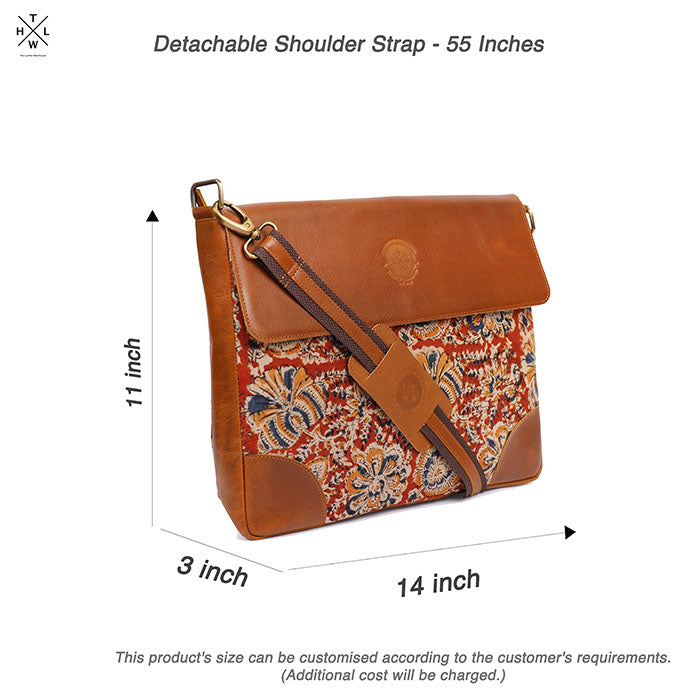 explanation laptop office bag kalamkari fabric 